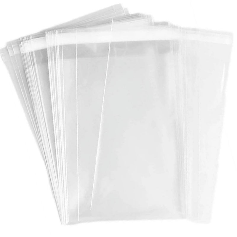 Delatanus 200 PCS 4 x 6 Inch Clear Cellophane Cello Bags Thick 1.6-Mil Fits 4X6 Prints Photos Cards Candy Treats Cookie Clear Plastic Sleeves - Image 1